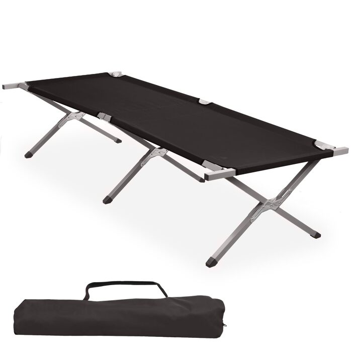 Ліжко похідне CampFeuer (до 180 кг) 190x74.5x45.5 см: шезлонг, лежак для кемпінгу, саду, пляжу, риболовлі з сумкою