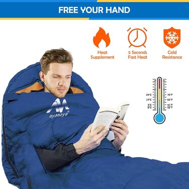 Спальний мішок Outdoor Deckenschlafsack Koppelbar, 5-15°C, 220x80 см для дорослих. Підходить для кемпінгу, трекінгу, риболовлі, подорожей. Водонепроникний, 3-сезонний, з можливістю з'єднання. Ліва блискавка.