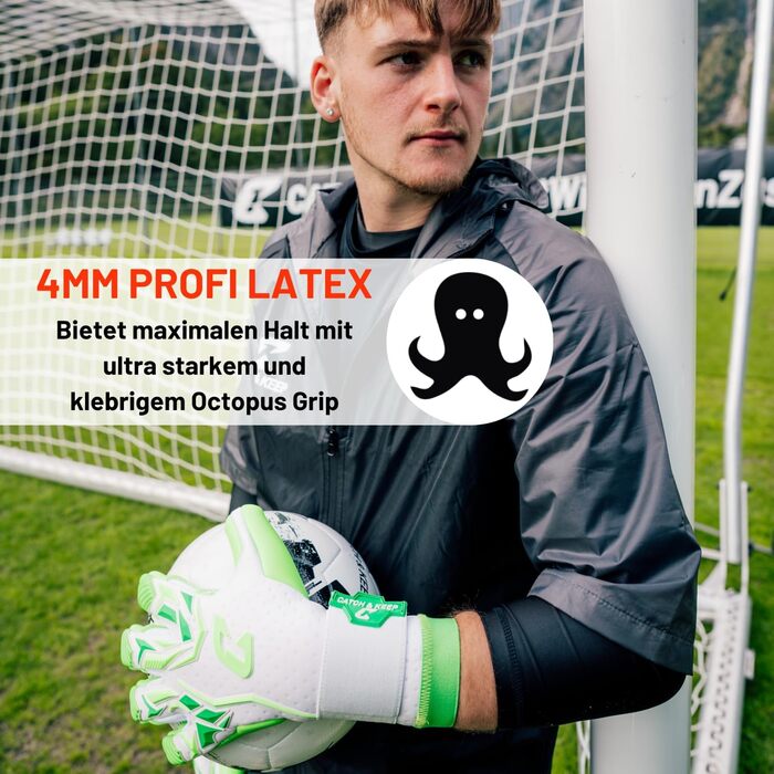 Воротарські рукавички CATCH&KEEP Profi для дорослих: максимальне зчеплення, преміум-модель, футбол, Octopus Grip
