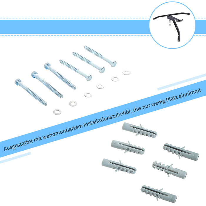 Кріплення для боксерського мішка HOMCOM - міцна настінна стійка для боксерського мішка/груші, сталева, чорна, 93 x 47 x 51 см
