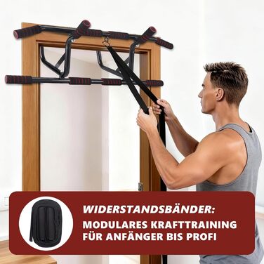 Турнік для дверей Klimmzugstange - турнік для підтягувань на дверний проріз без свердління, з м'якими ручками, 80-90 см