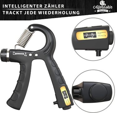 ALPHASKIN Handtrainer Преміум: Набір для тренування сили рук та пальців (2/5 шт.) | Grip Trainer, Підтримка зап'ястя, Фітнес