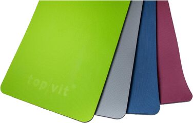Гімнастичний килимок top | vit® 190x60x1,5 см, без латексу, нековзкий, міцний, для фітнесу, яблучний/антрацит