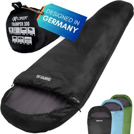 Спальник EXPLORER Tramper 300 (-16°C/+13°C) для кемпінгу, трекінгу та подорожей, чорний