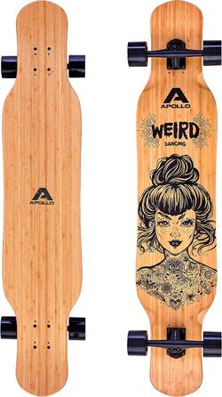 Longboard Apollo Dancer 46x9,5 дюймів, ABEC 9, стильний круїзер для денсингу, трюків і катання, для професіоналів та новачків