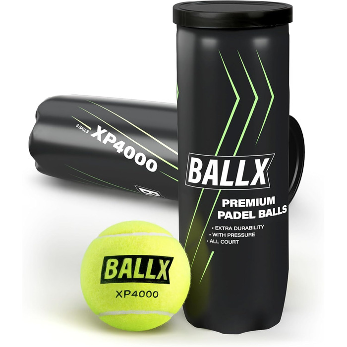М'ячі для падел-тенісу XP4000 [3 штуки в упаковці] - фірмові м'ячі з ворсу для падел-тенісу - універсальні м'ячі для падел, довговічні