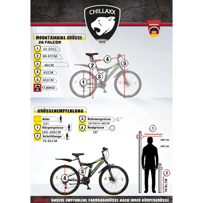 Гірський велосипед Chillaxx Falcon Premium 24, 26, 27.5, 29 дюймів для хлопців, дівчат, жінок та чоловіків, дискові гальма, 21 швидкість, повна амортизація