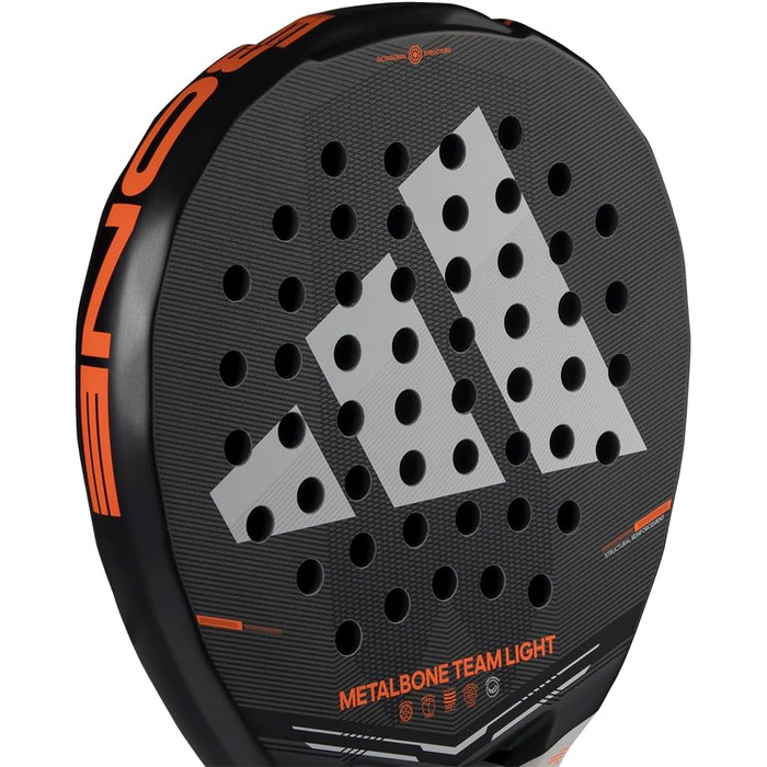 Ракетка для падел Adidas Metalbone Team Light 2026 (466г) - чорна, повна поверхня