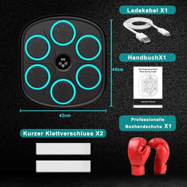 Музична боксерська машина з Bluetooth, для дому та фітнес-клубу, з рукавичками, для дітей та дорослих