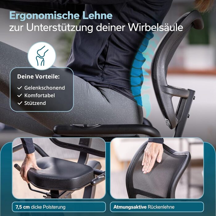 Ергометр велотренажер Skandika Liege P14/P8-H Comfort з Bluetooth та сенсорним екраном до 150 кг
