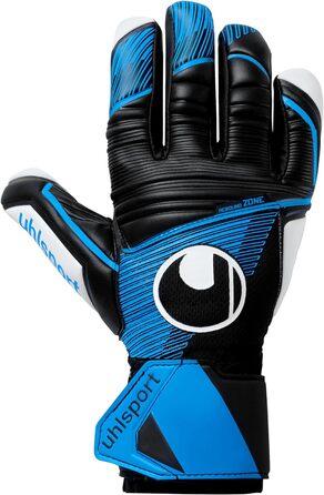 Воротарські рукавички Uhlsport Soft HN Comp для юніорів, чорні/синьо-флуоресцентні/білі, розмір 9.5