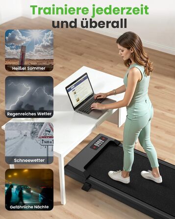Біговий доріжка для дому HomeFitnessCode з нахилом, Walking Pad, електрична, 1-8 км/год, міні, чорна, 85 см