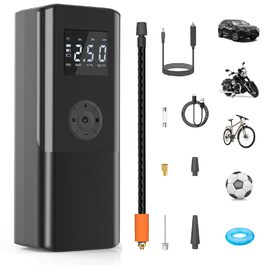 Електричний компресор для велосипедів EasyPump 12V: 150PSI, USB-C, LCD, LED, Powerbank, для всіх типів вентилів