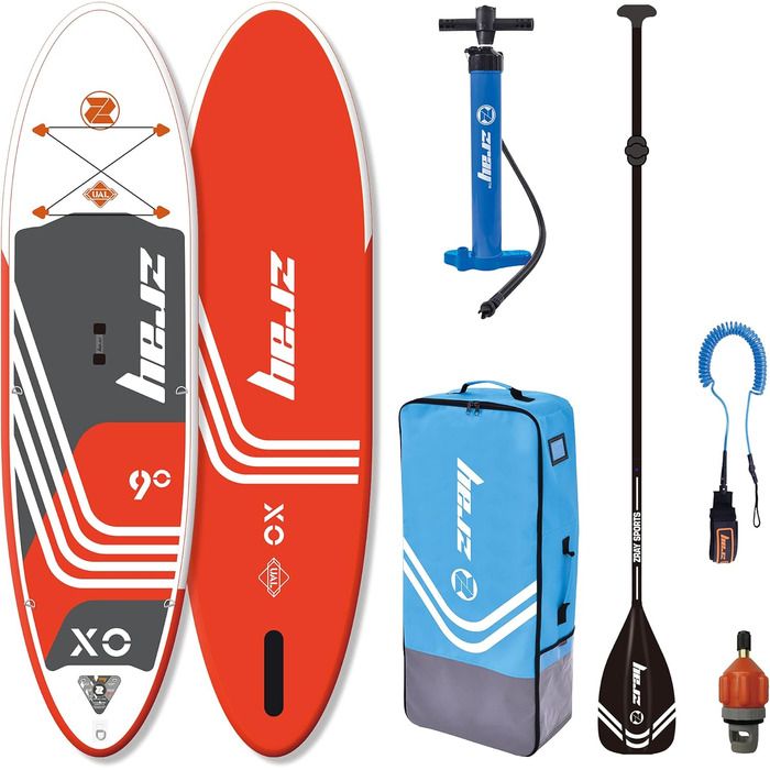 Надувний SUP дошка ZRAY SUP X0 Stand Up Paddle Board Комплект оранжевого кольору, 275x76x13 см, для 1 особи. В комплекті: весло, сумка, насос. Ідеально для дітей та початківців.