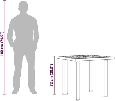 Садовий стіл vidaXL 101x68x72 см, пластик, зелений, з отвором для парасольки, для балкона та саду