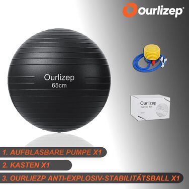 Фітбол для фітнесу, йоги та офісу 55/65 см (зелений/темно-сірий) з насосом