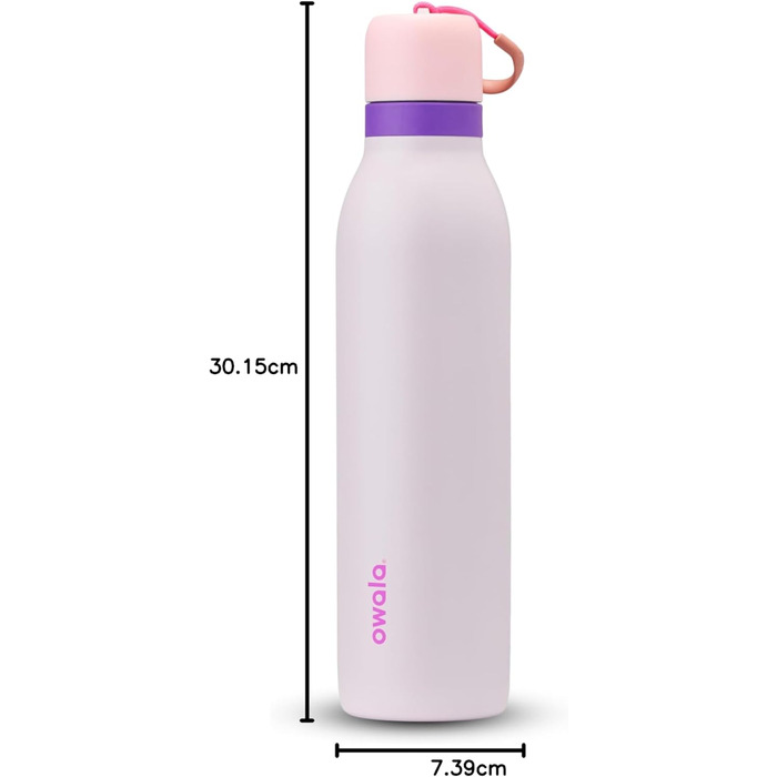Owala FreeSip Twist ізольована пляшка для води з нержавіючої сталі зі соломинкою, 680 мл, рожево-фіолетова, BPA-free, для спорту та подорожей