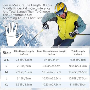 Теплі водонепроникні рукавички Odtmger для снігу, дихаючі, для жінок та чоловіків, сірі, розмір M (для дітей 11-15 років та жінок S-M)