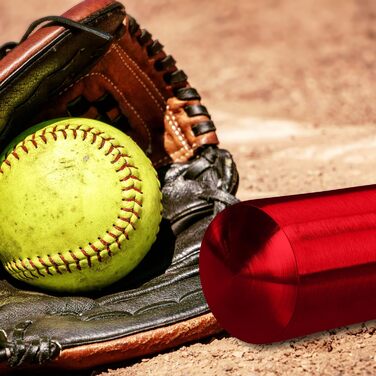 Біта бейсбольна Relaxdays алюмінієва 86 см, червона, з нековзкою ручкою для софтболу