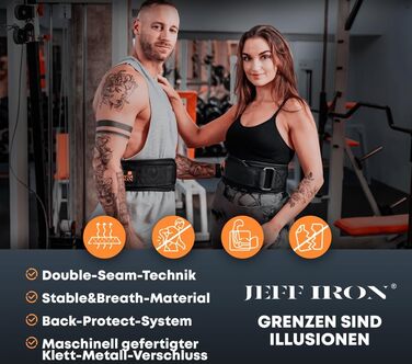 Пояс для важкої атлетики Jeff Iron для чоловіків і жінок, з напульсниками – фітнес-ремінь, аксесуари для тренажерного залу, пояс для діпів, каллістеніка, напульсники, ліфтерський пояс