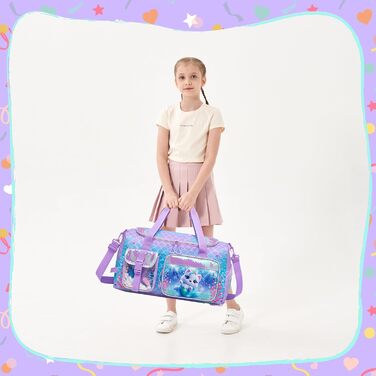 Дитяча спортивна сумка HTgroce для дівчаток з відділенням для взуття. Ідеальна для танців, спорту, ночівок та подорожей