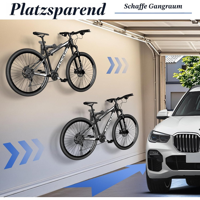 Кріплення для велосипеда на стіну, складна металева підставка для велосипеда, вантажопідйомність 30 кг, поворотна направо/наліво, для зберігання в гаражі