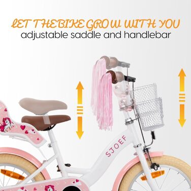 Дитячий велосипед Dolly 16 дюймів | для дівчаток 4-6 років | з додатковими колесами | проста збірка | білий