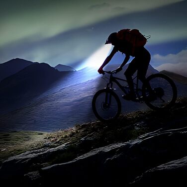 LED налобний ліхтар 18000лм, перезаряджається, з регулюванням фокусу, датчик руху, 24 години роботи, водонепроникний для кемпінгу, риболовлі, бігу, піших прогулянок, читання, роботи