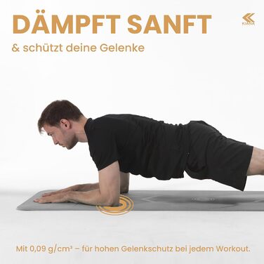 Йога мат для занять йогою, пілатесом та силовим тренуванням - німецька розробка, захист суглобів, 2 товщини (1.0 та 1.5 см), м'яка спортивна килимок, сірий колір
