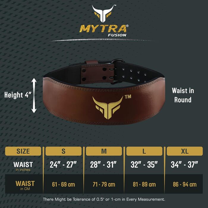 Пояс для важкої атлетики Mytra Fusion 4 дюйми – для тренувань, пауерліфтингу, підтримки спини, жіночий бодібілдинг