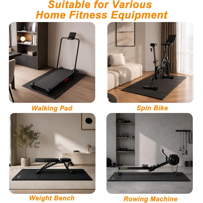 Walking Pad килимок для бігової доріжки, антиковзкий, шумоізоляційний, з високощільним PVC 140x60x0.6 см