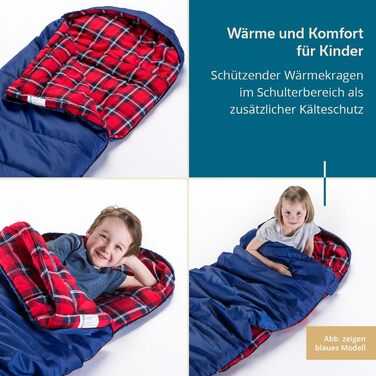 Спальний мішок для дітей Skandika Dundee Junior | Теплий, водонепроникний, флісовий, 175x70 см, індиго