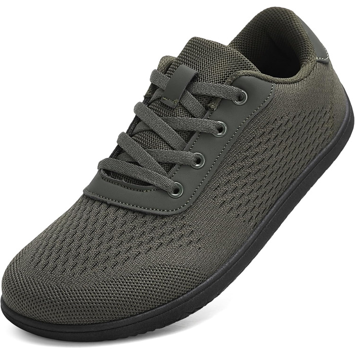 Легкі кросівки для бігу Barfußschuhe: чоловічі та жіночі, дихаючі, з широкою переднячкою, антиковзаючі, для трейлу та бігу по вулицях (40 EU, армійний зелений)