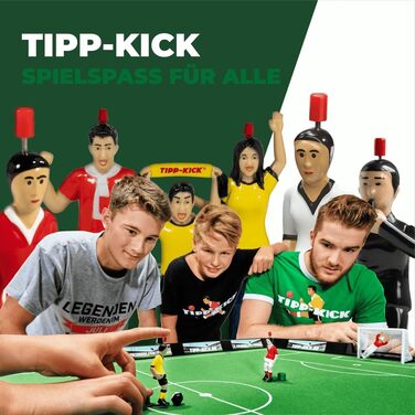 TIPP-KICK Кубок 108x71 см з бортами – ігровий набір з 2 гравцями, 2 воротарями, 2 воротами з сіткою, 2 м'ячами, ігрове поле з фетру