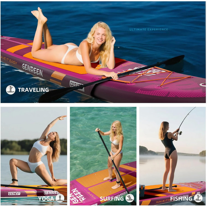 Надувне SUP-борд Monstera Violet 335x86 см для всіх рівнів підготовки з аксесуарами