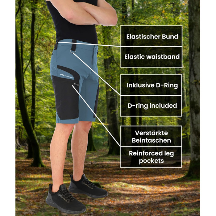 Чоловічі шорти для трекінгу PUMA Workwear Pro-One Adventure — міцний нейлон, 4-way stretch, Sky Blue, розмір L