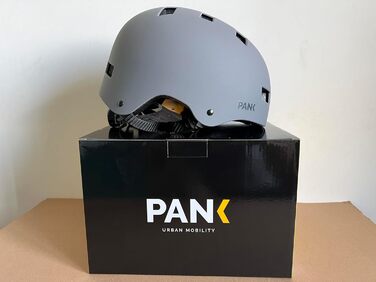 Велосипедний шолом Pank для дорослих з LED підсвіткою, додатковими подушками, регульованим розміром M (55-58 см), для електросамоката, скейтборду, міський, матовий сірий