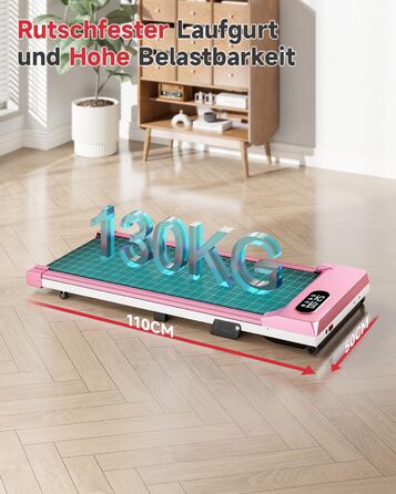 Walking Pad для дому HomeFitnessCode: електричний біговий килимок з нахилом, 1-8 км/год (Рожевий)