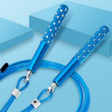 Стрибкове канат Springseil Wastou: регульований, для фітнесу, дорослих, чоловіків, жінок, дітей (блакитний)