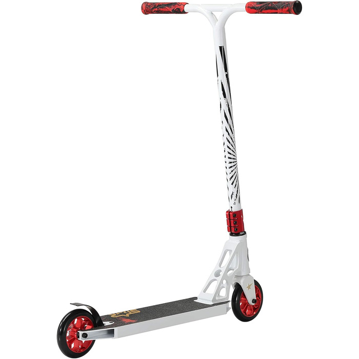 Трюковий самокат STAR SCOOTER Pro Sport 120 мм для дітей від 7 років та дорослих, алюмінієвий, біло-червоний