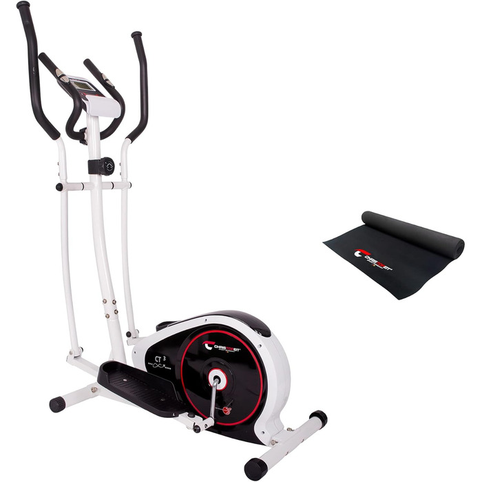 Еліптичний тренажер Christopeit Crosstrainer CT 3 для дому - тихий, з 8 рівнями опору, датчиками пульсу та LCD-дисплеєм