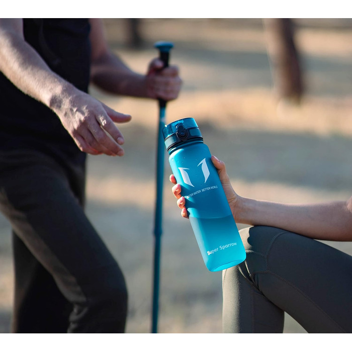 Фляга для води Super Sparrow: Tritan, без BPA, 350/500/750/1000 мл - для спорту, велосипеда, фітнесу, університету, подорожей