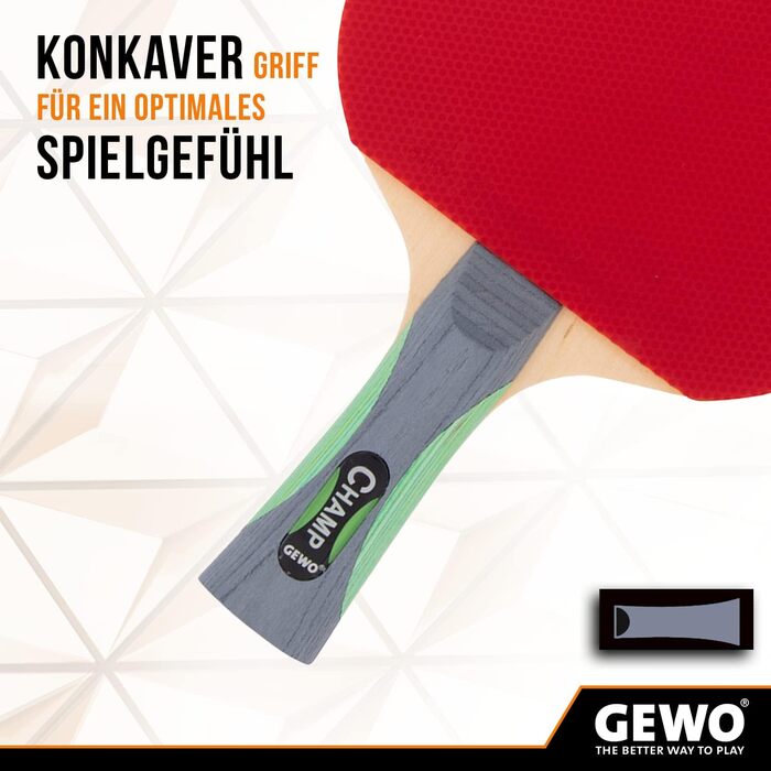 Ракетка для настільного тенісу Gewo Bat Champ Concave (конкавна ручка)