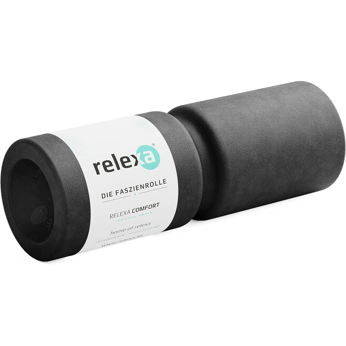 Ролик для масажу фасцій relexa Comfort з канавкою для хребта, масажер для всього тіла від напруги, 38x13 см, помаранчевий, з eBook