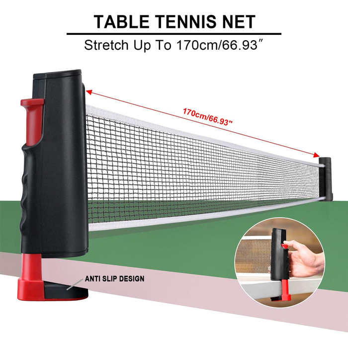 Набір для настільного тенісу S3: ракетки, м'ячі, сітка. Підходить для дітей, початківців, сімей та професіоналів