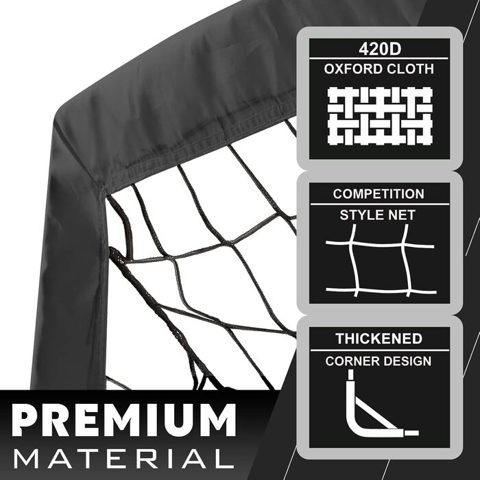 Дитячі ворота для футболу RUNBOW 1,8 x 1,2 м, портативні, з сумкою, чорні