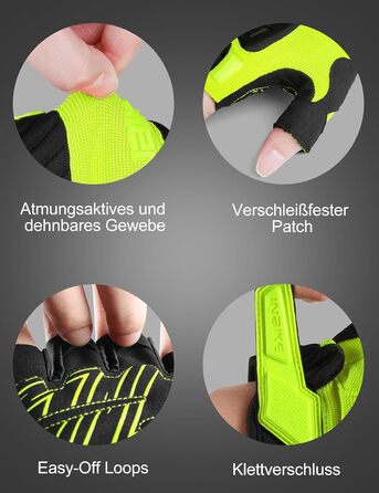 Рукавички INBIKE для їзди на велосипеді, мотокросу, фітнесу, тренувань та скелелазіння, напівпальцеві, зелені, M