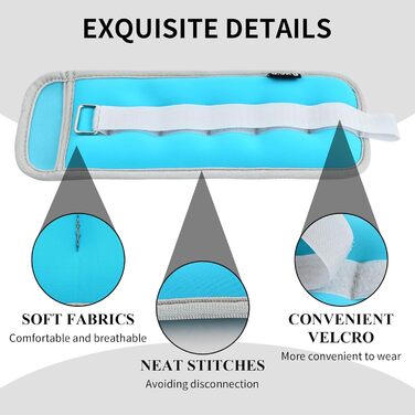 Важкі манжети на зап'ястя та кісточки, 0,25/0,5 кг, набір, синій. Важкі манжети для рук та ніг, для фітнесу, бігу, йоги, танців