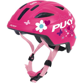 Дитячий велосипедний шолом PUKY PH 8 Pro-S, розмір S (45-51 см), з інтегрованим захистом від комах, рожевий із квітковим дизайном