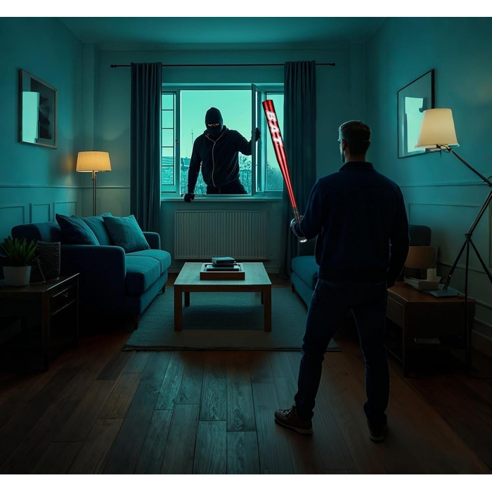 Бейсбольна бита 82 см (32 дюйми), алюмінієва з неслизькою ручкою, для самозахисту та бейсболу (червона)